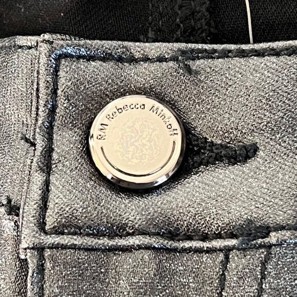 Rebecca Minkoff 10P Black Metallic Sparkly Petite Length Skinny Jeans NWOT's - Picture 9 of 16